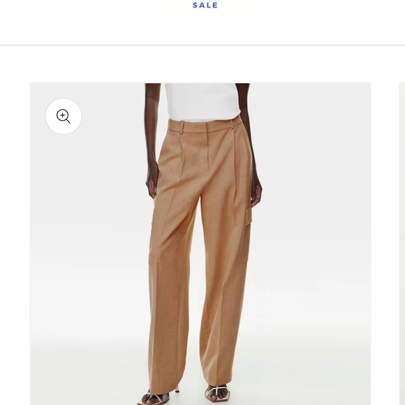 NWT Babaton Bader Wide-Leg Cargo Trousers in Camel Brown - Picture 7 of 11